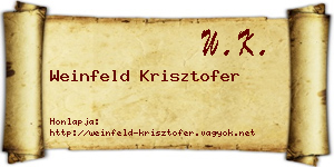 Weinfeld Krisztofer névjegykártya